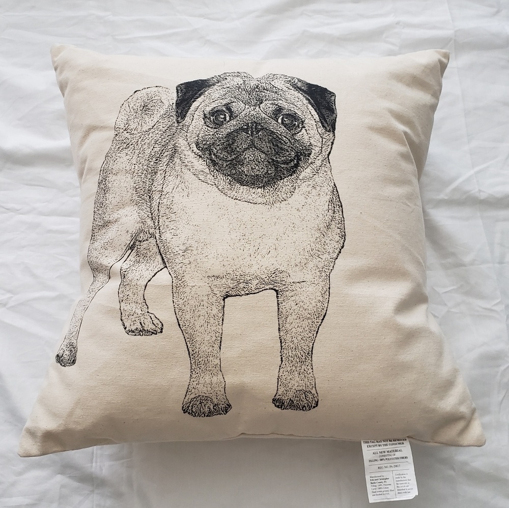Maya pickles pug dog pillow super cute!